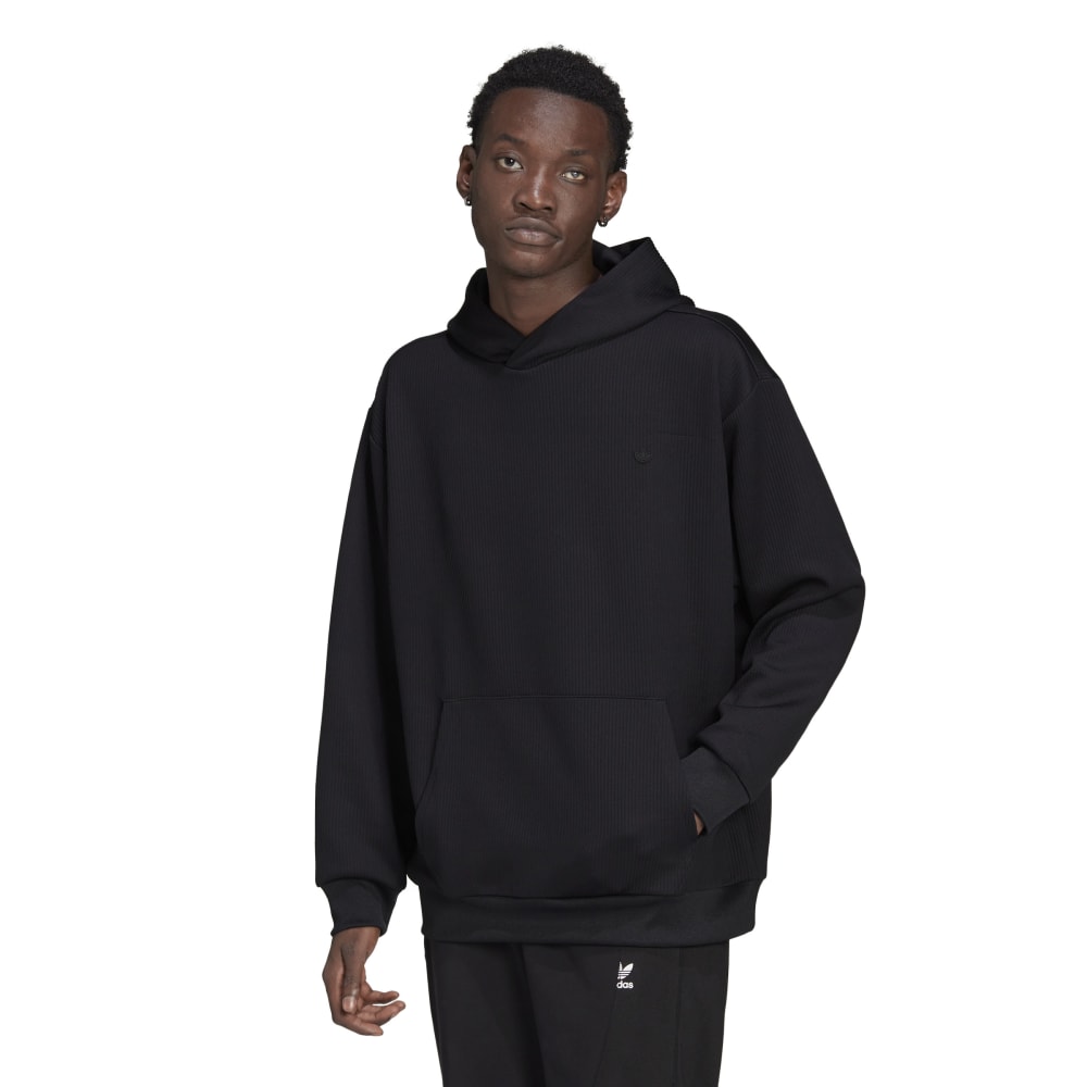 C PLISSE HOODY-BLACK