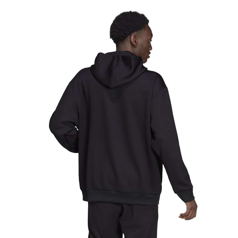 C PLISSE HOODY-BLACK