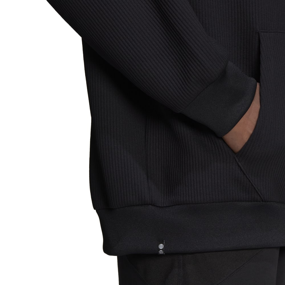 C PLISSE HOODY-BLACK