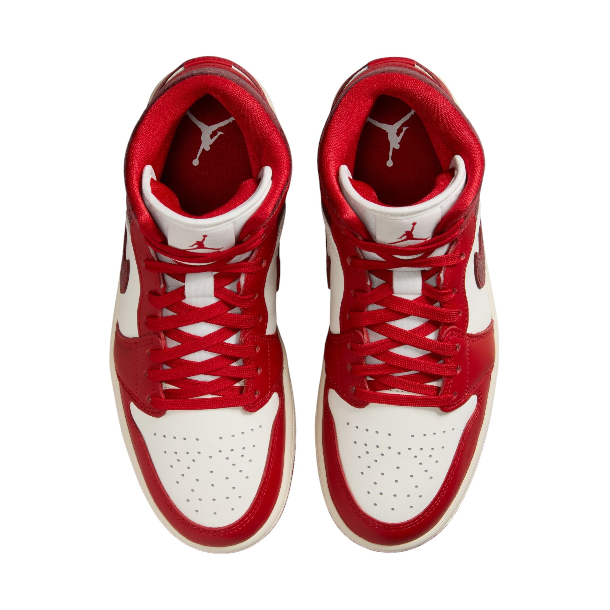 Air Jordan 1 Mid Red Cracked Leather