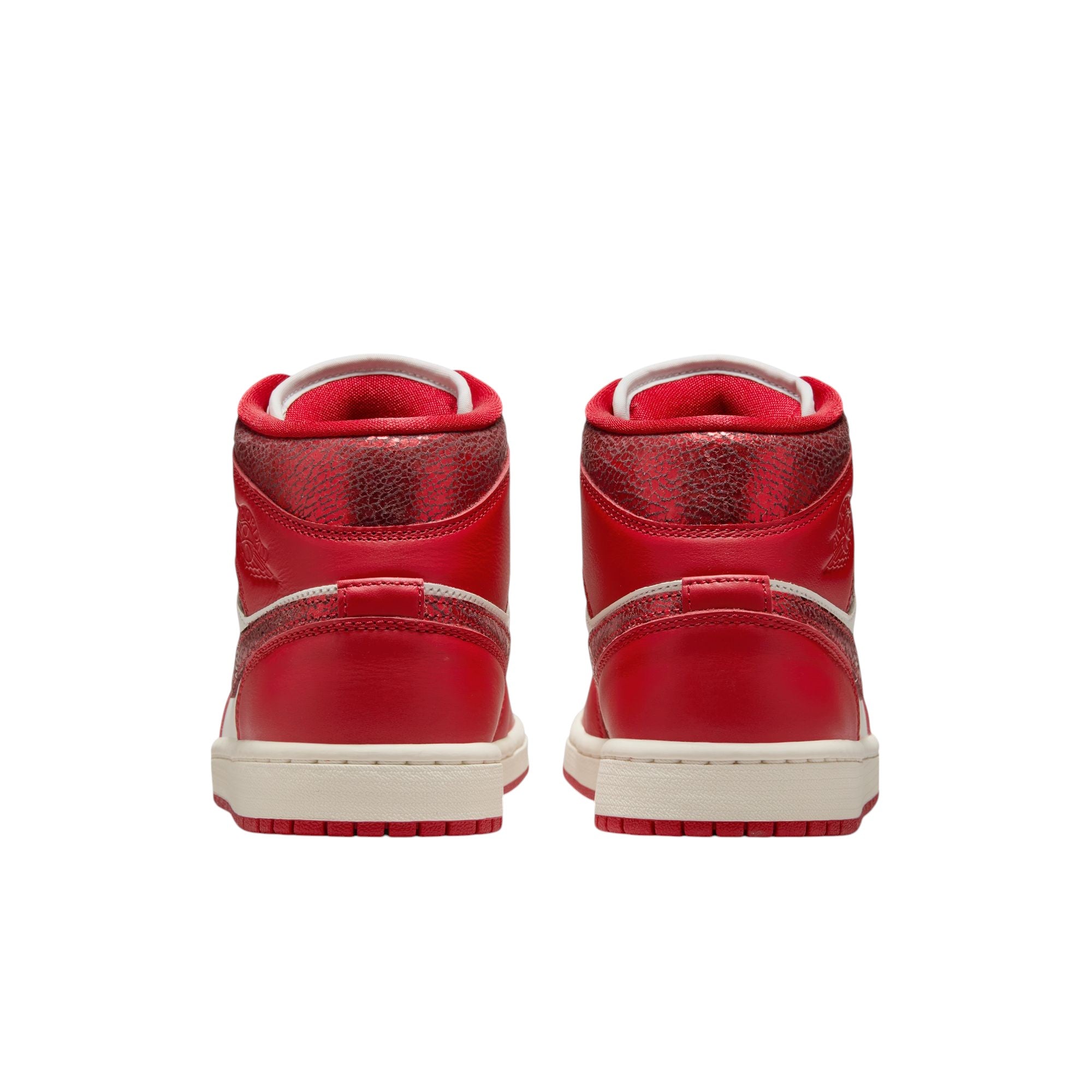 Air Jordan 1 Mid Red Cracked Leather