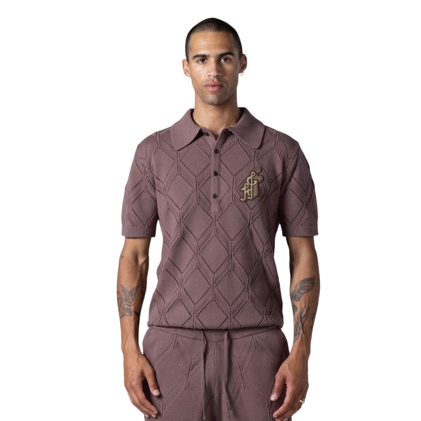 DIAMOND KNIT POLO – Black Box