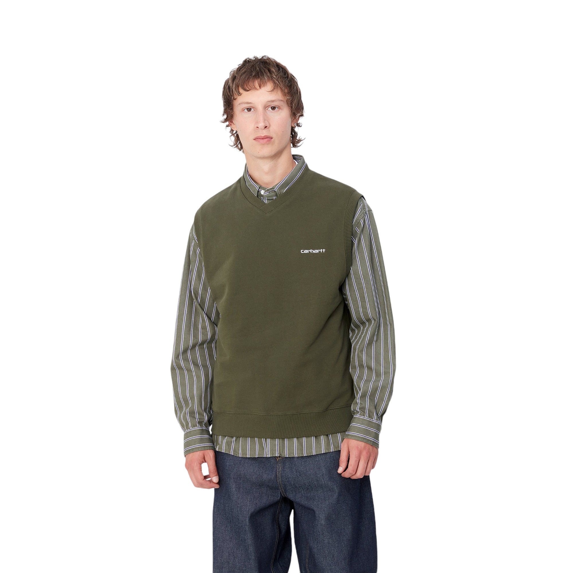 Script Vneck Vest Sweat