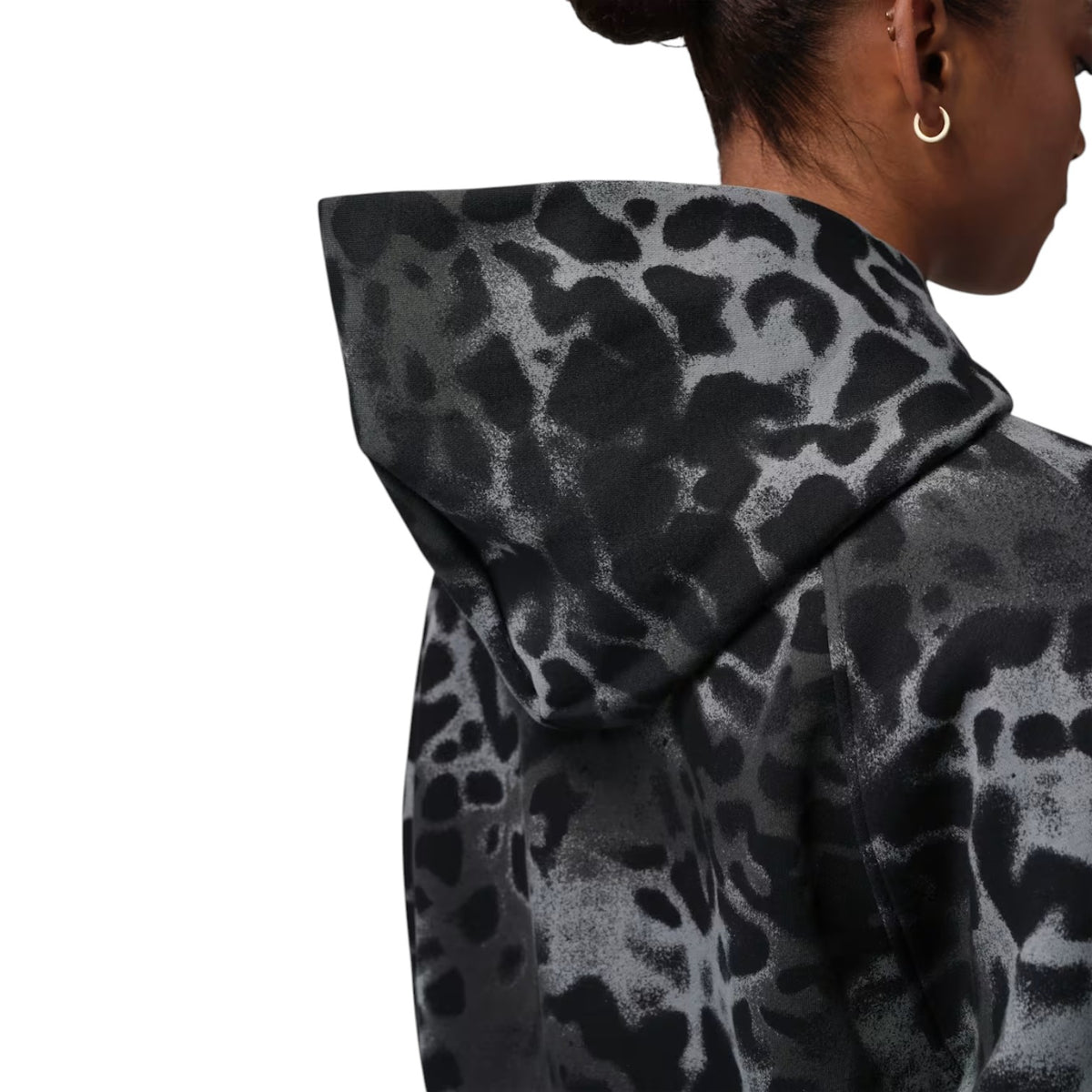 Brooklyn Animal Print Fleece Hoodie Black