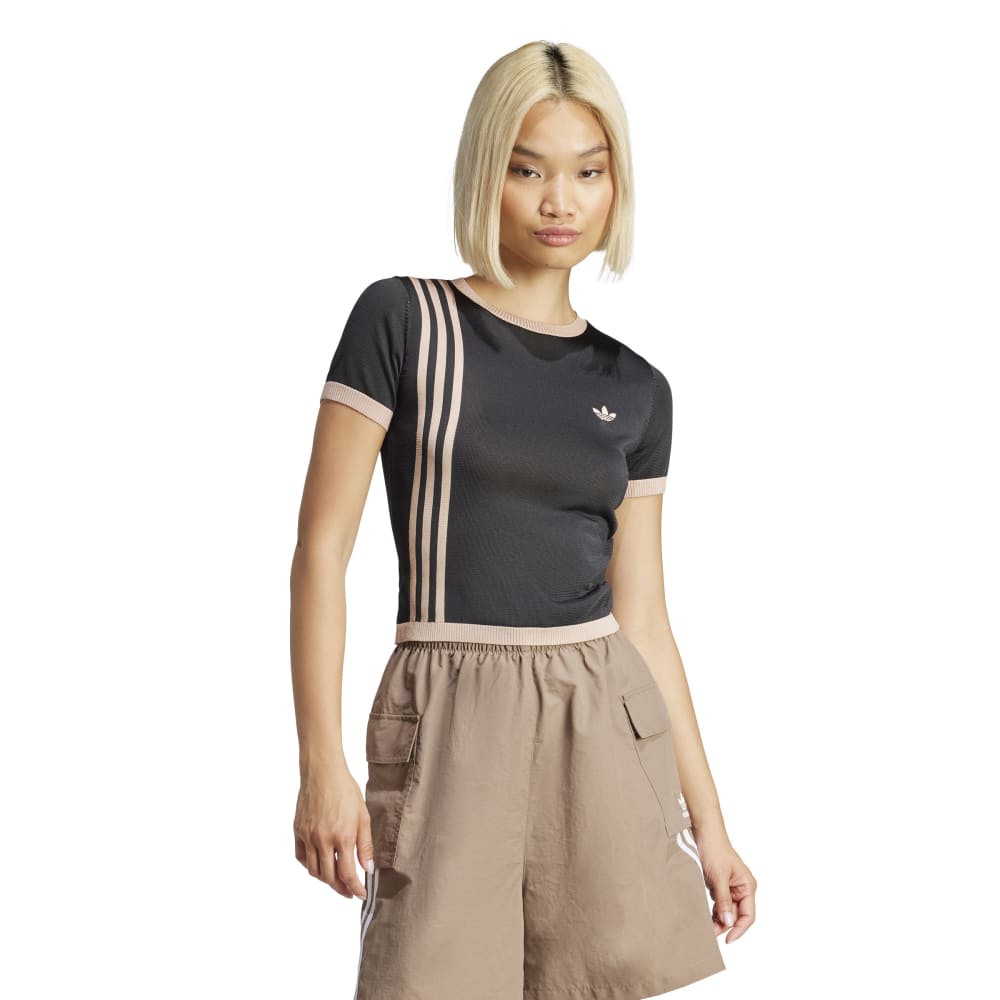 KNITTED 3S TEE      BLACK