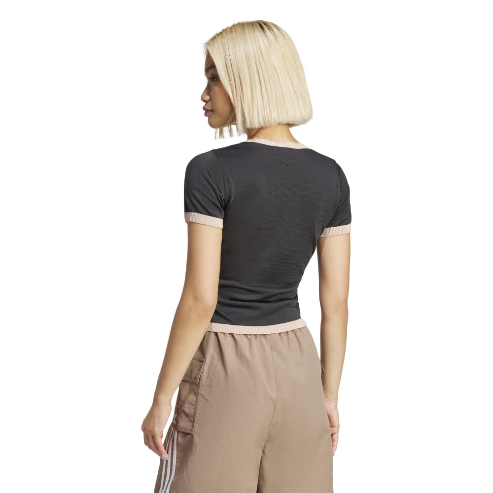 KNITTED 3S TEE      BLACK