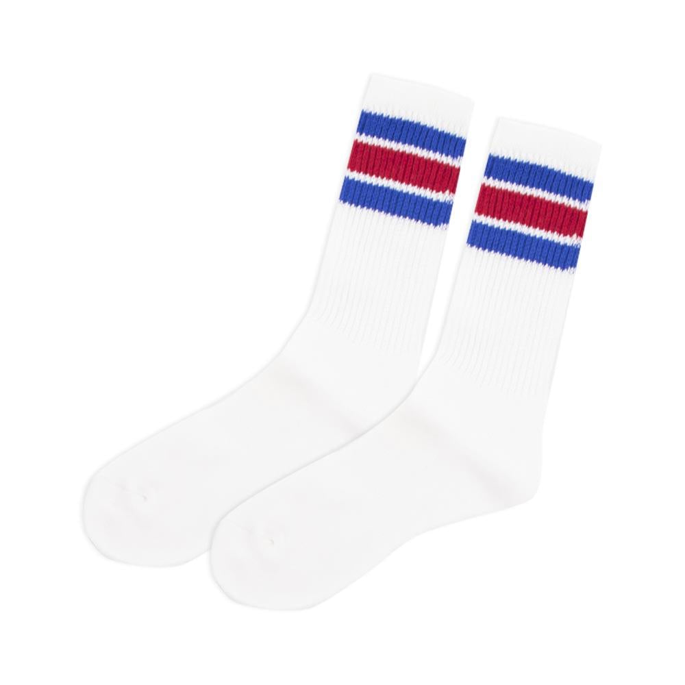 Men's Band Socks White With Stripes