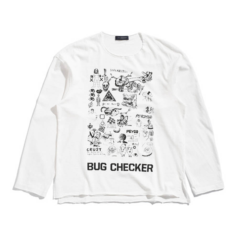 Men's Shirt Long Sleeves Bug Checker White