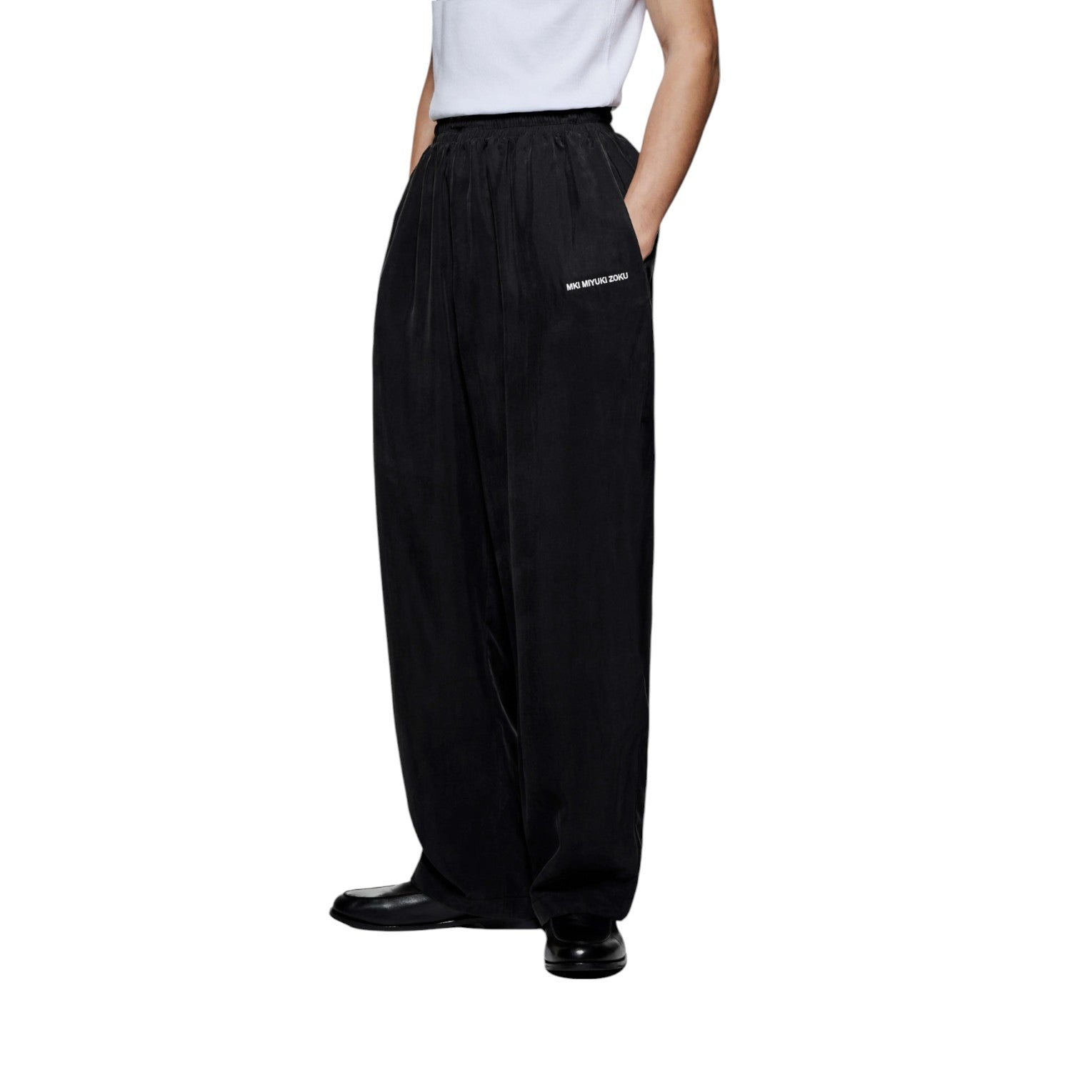 Sandwash Cupro Wide Leg Pant Black