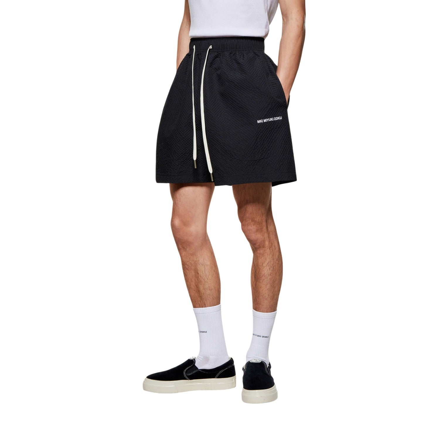 Seersucker Shorts Black