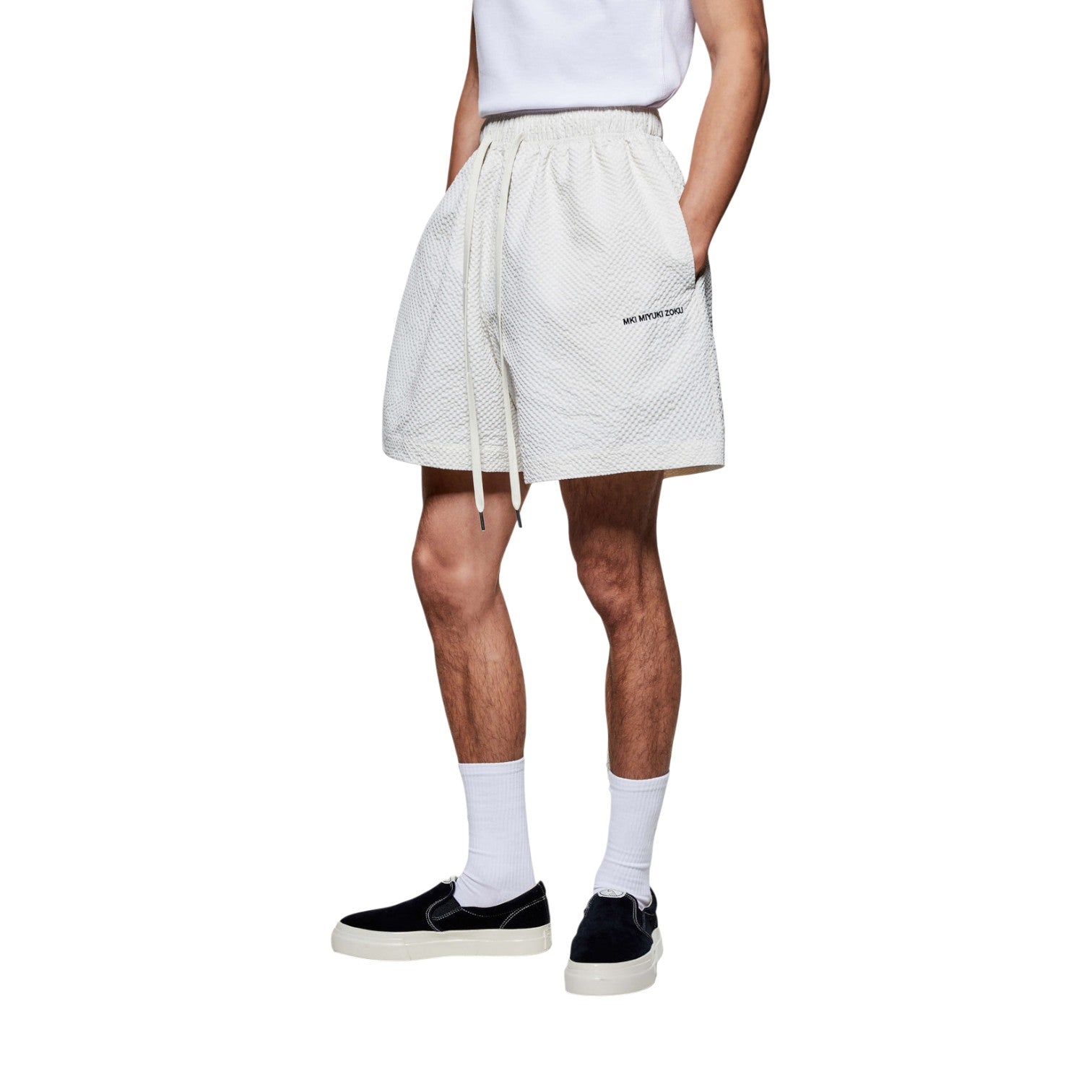 Seersucker Shorts Bone