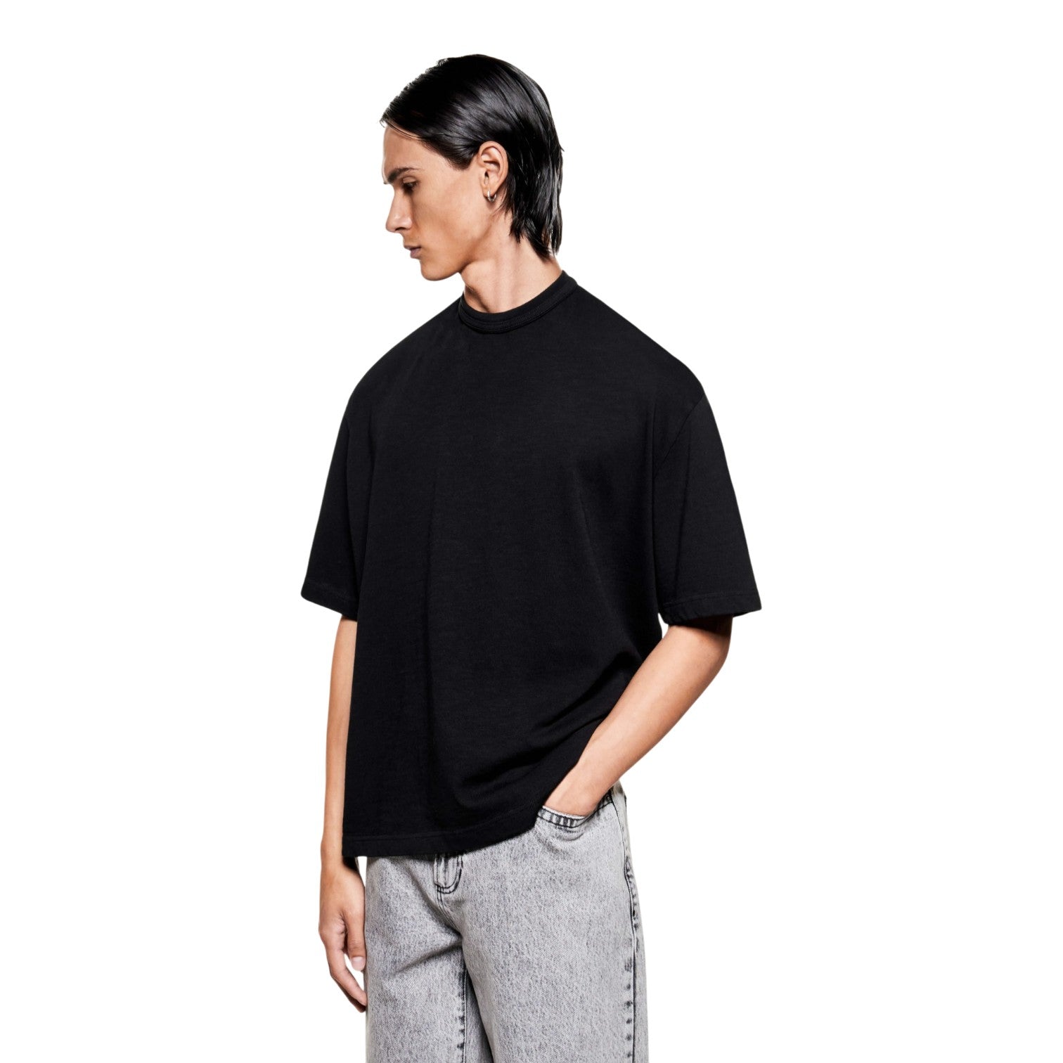 220 Gsm Slub T-Shirt Black