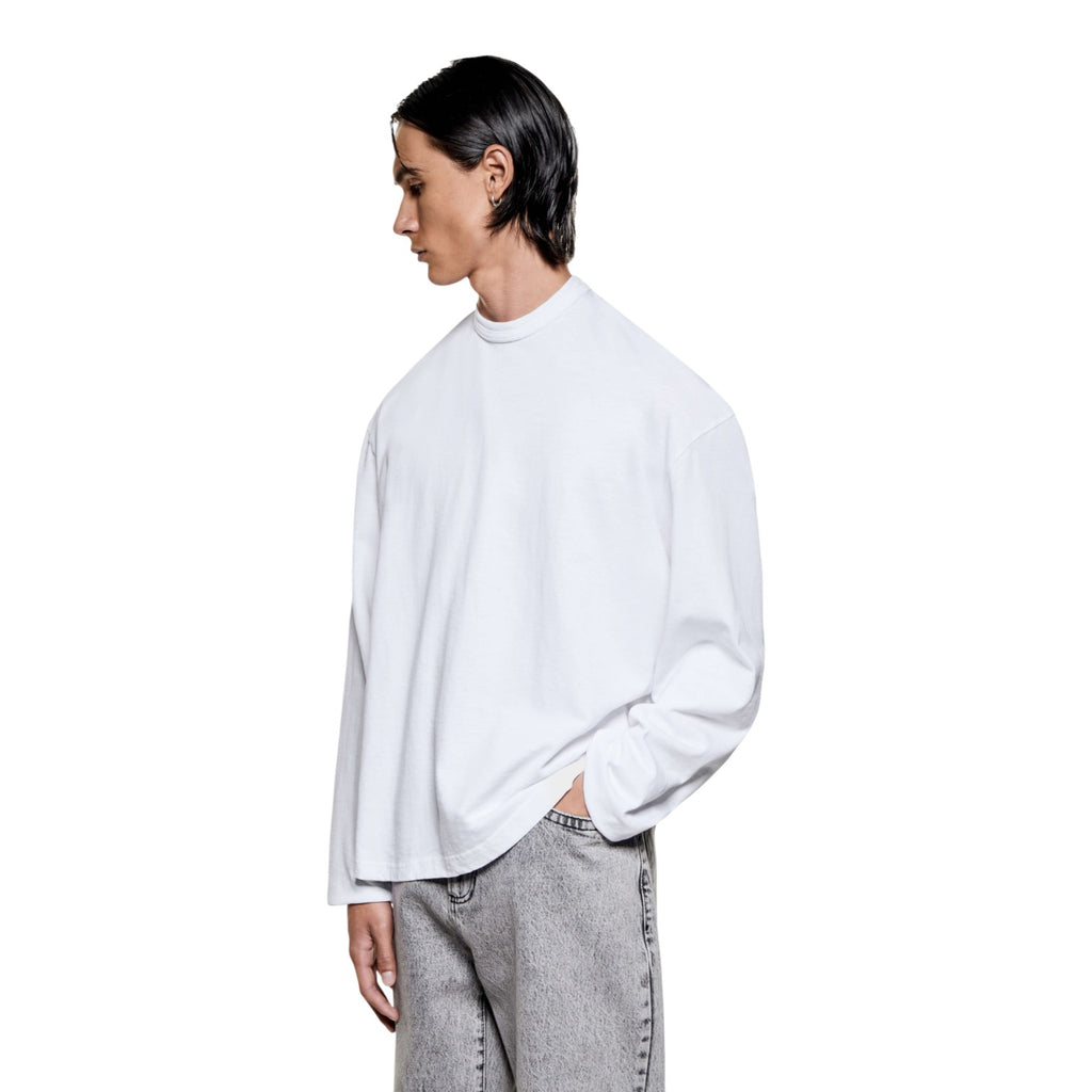 220 Gsm Slub Long Sleeve T-Shirt White