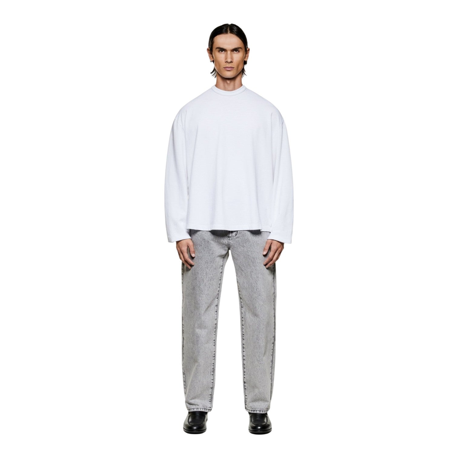 220 Gsm Slub Long Sleeve T-Shirt White