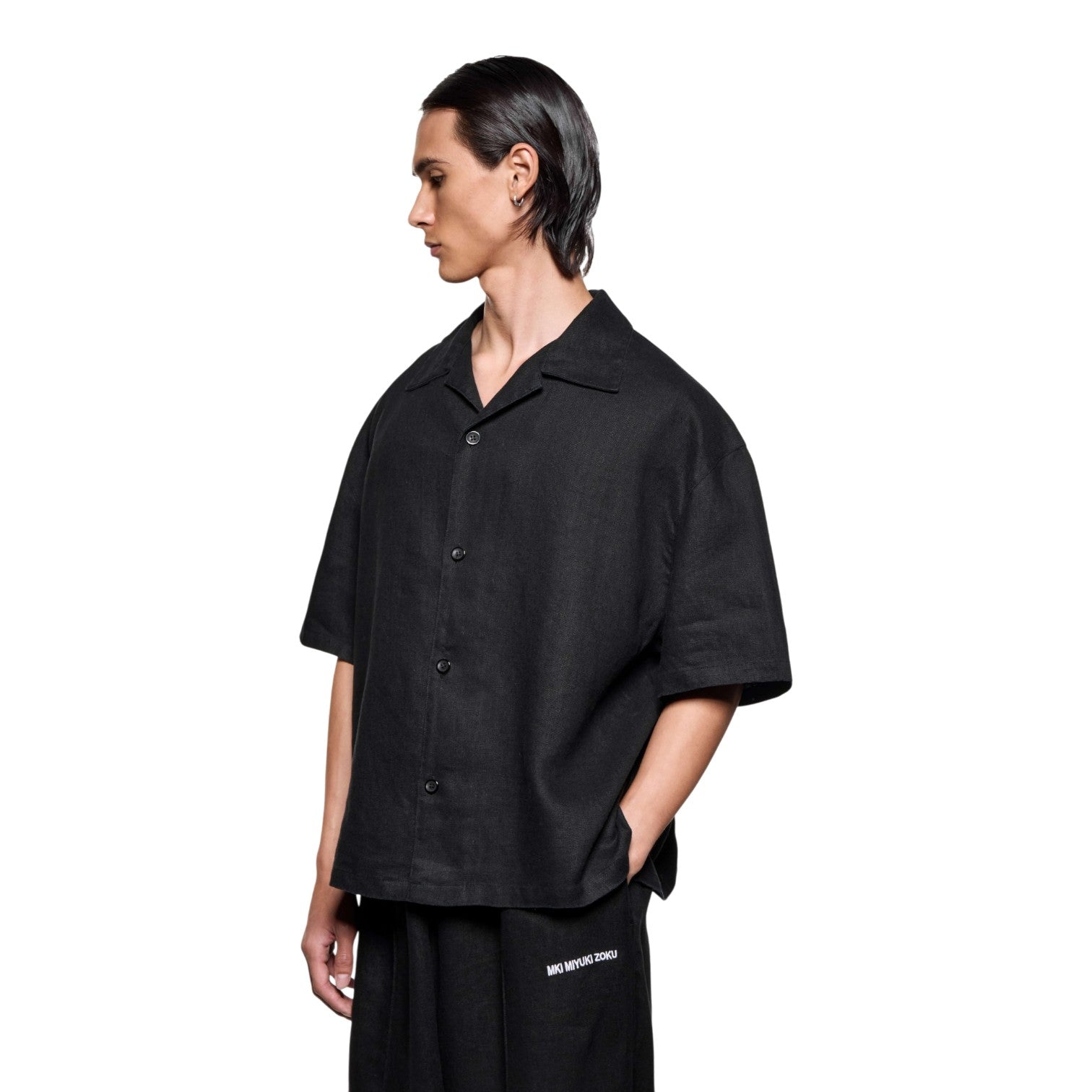 Linen Vacation Shirt Black