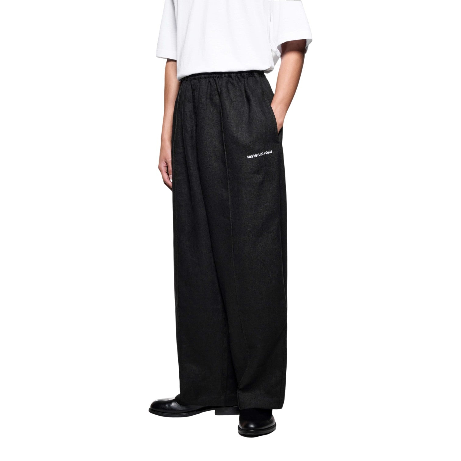 Linen Wide Leg Pants Black