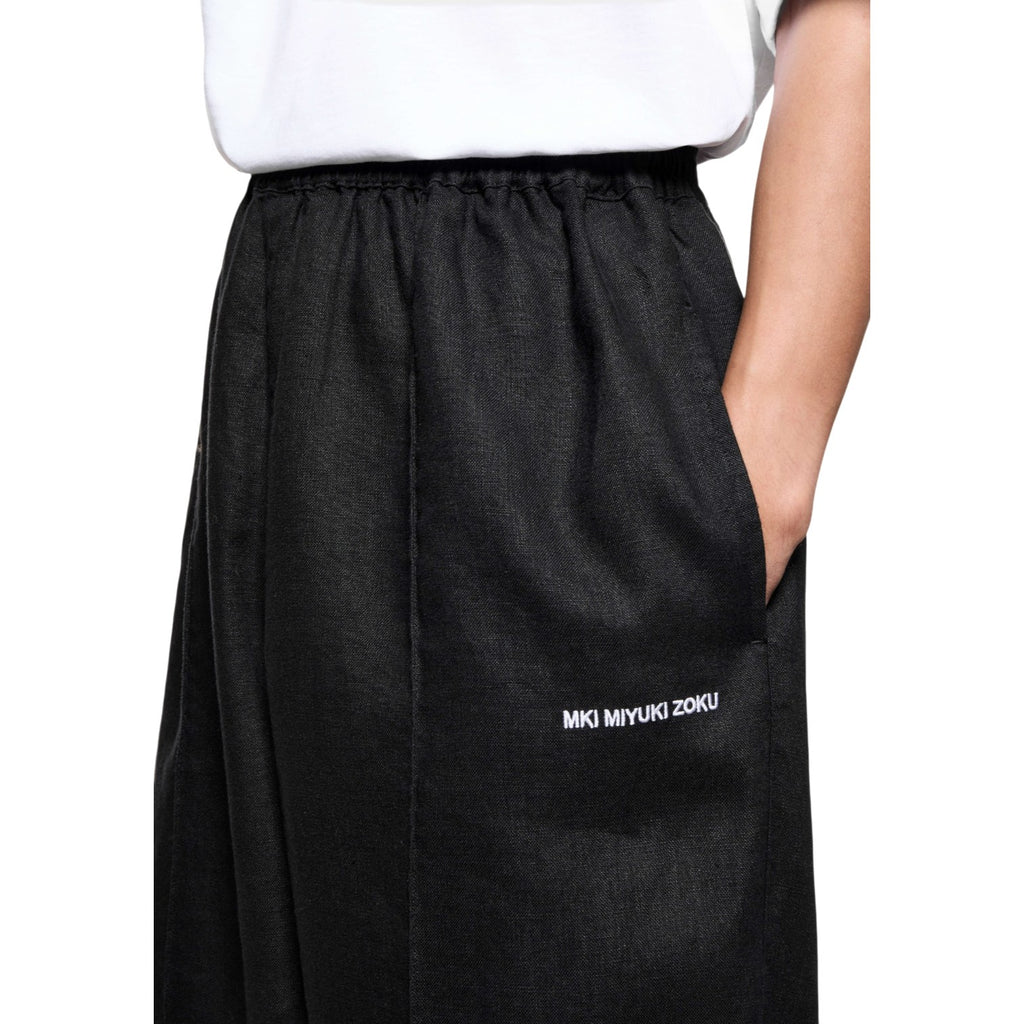 Linen Wide Leg Pants Black