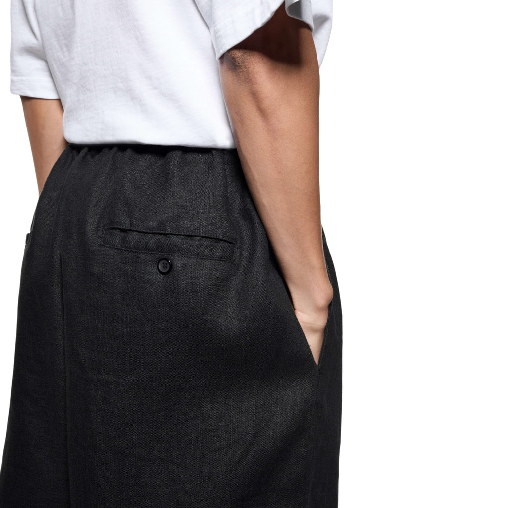 Linen Wide Leg Pants Black