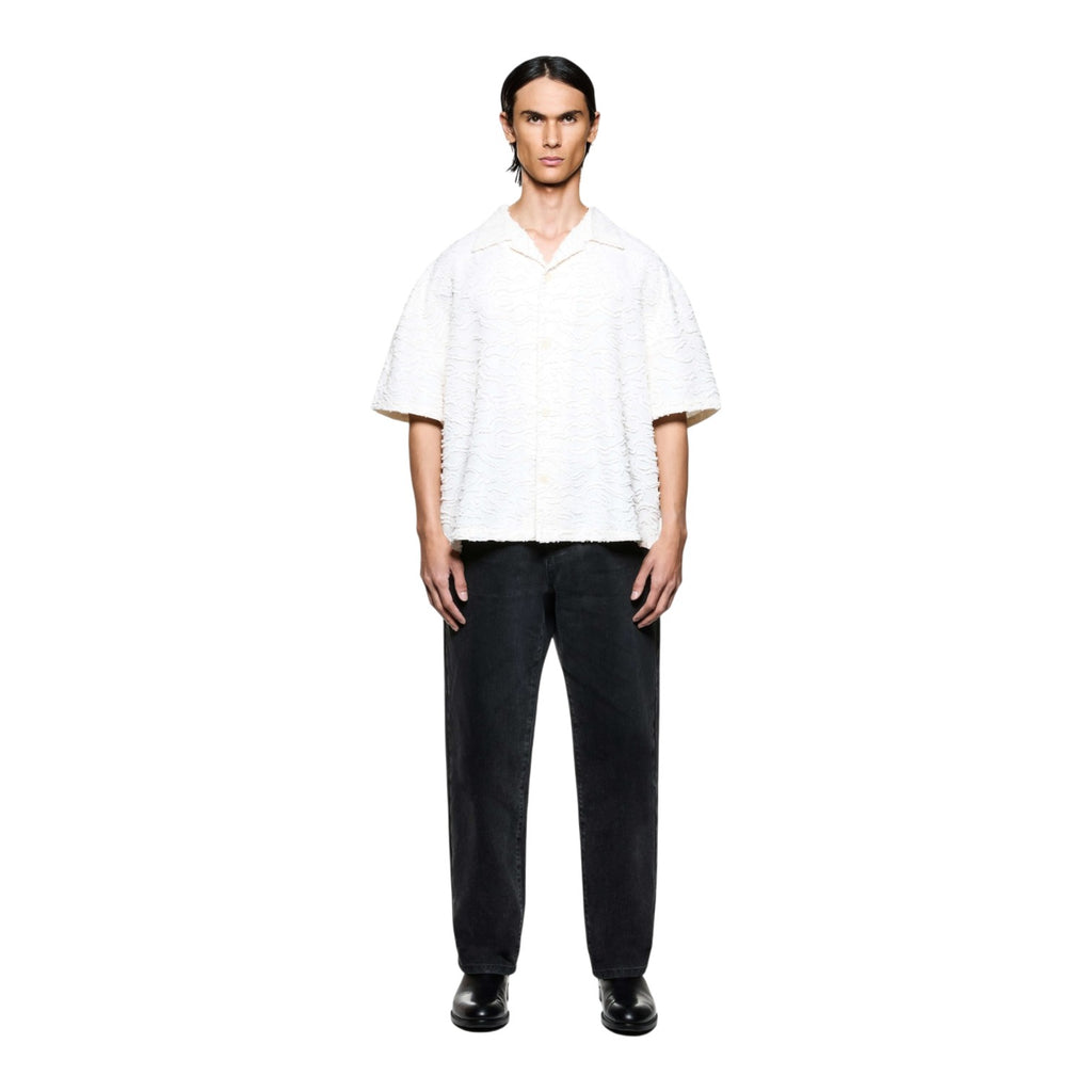 Jacquard Fringe Vacation Shirt White