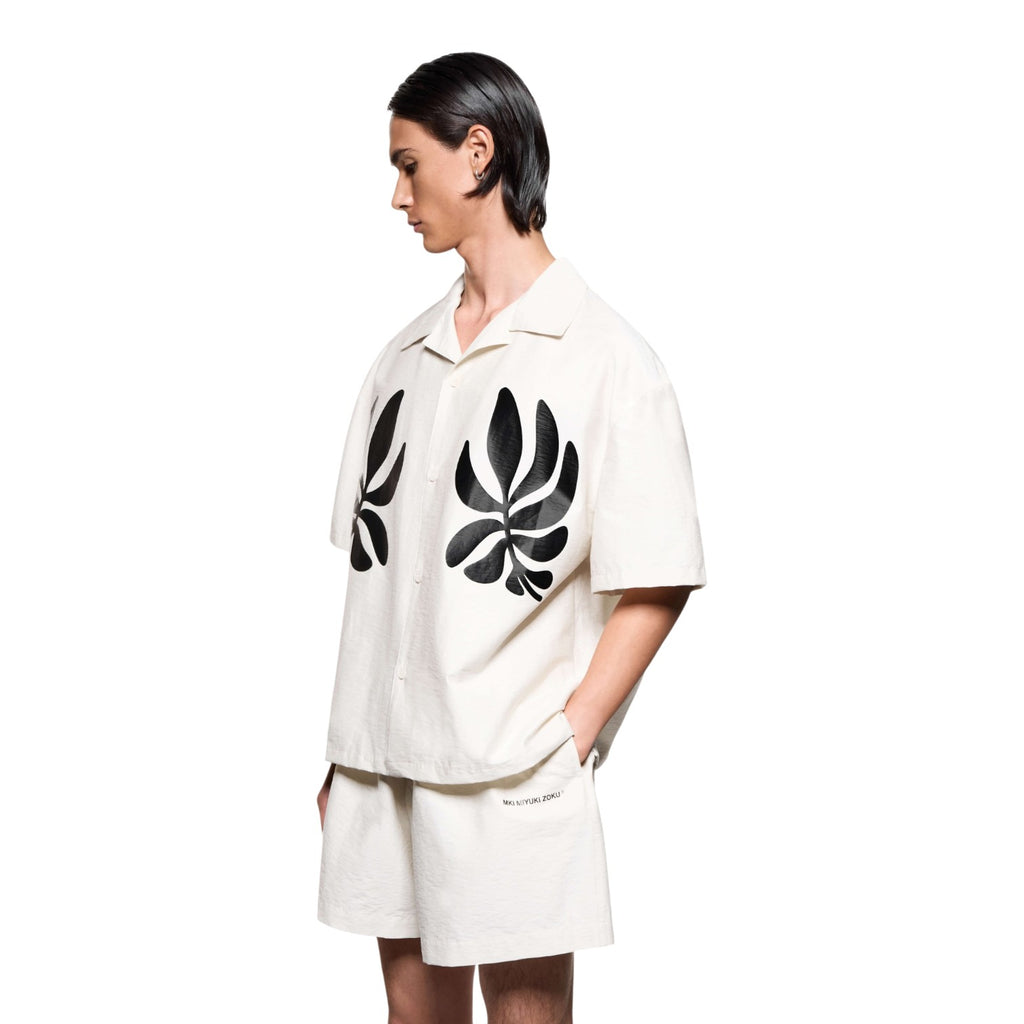 Botanical Print Vacation Shirt White