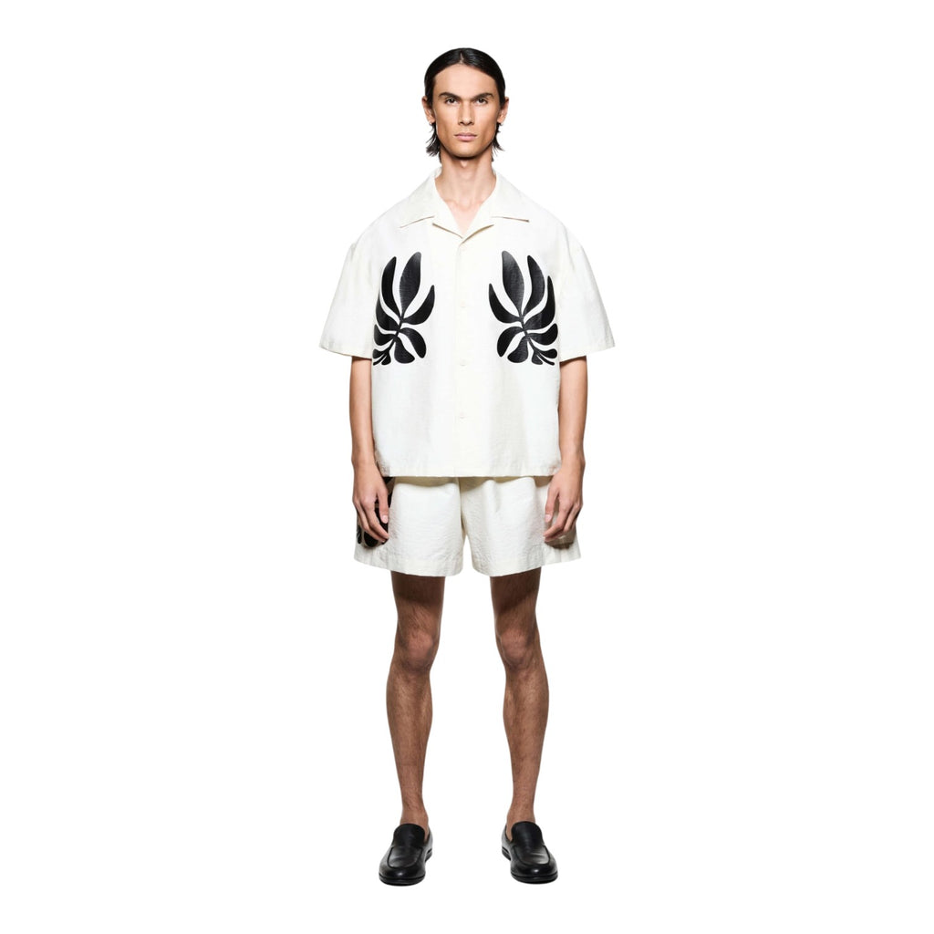 Botanical Print Vacation Shirt White