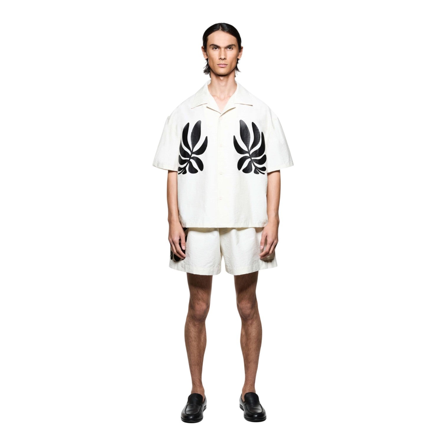 Botanical Print Vacation Shirt White
