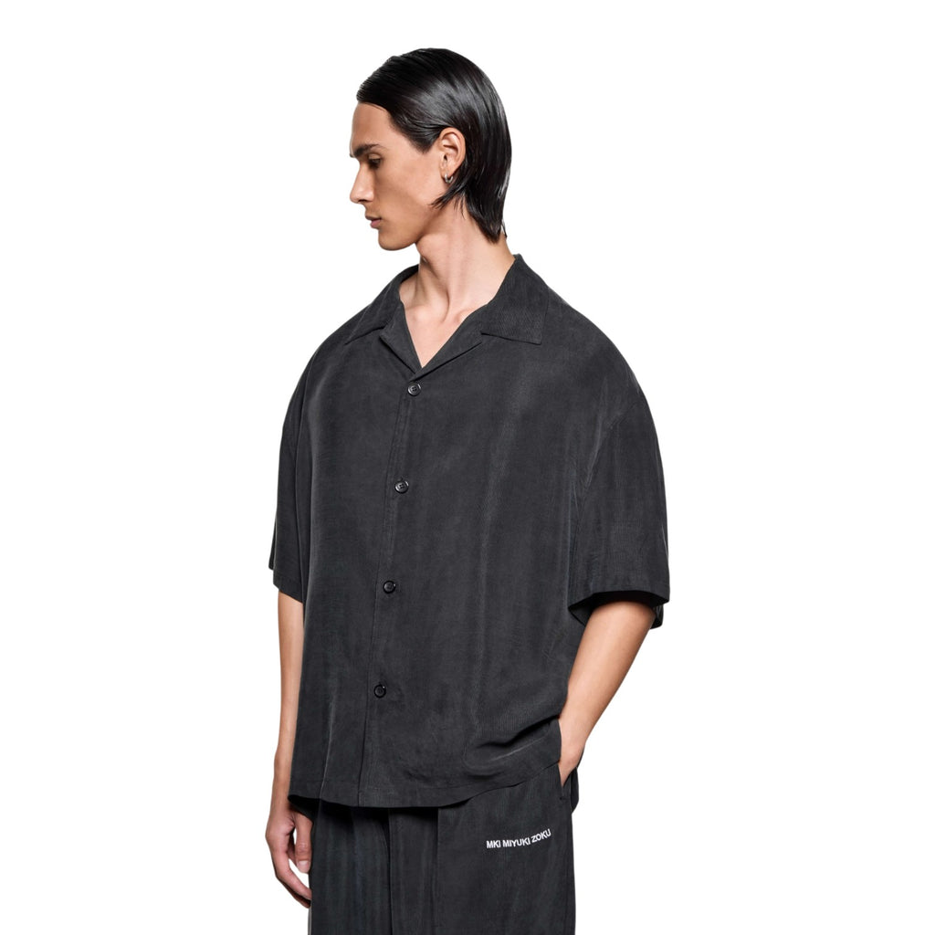 Ribbed Cupro Vacation Shirt Black