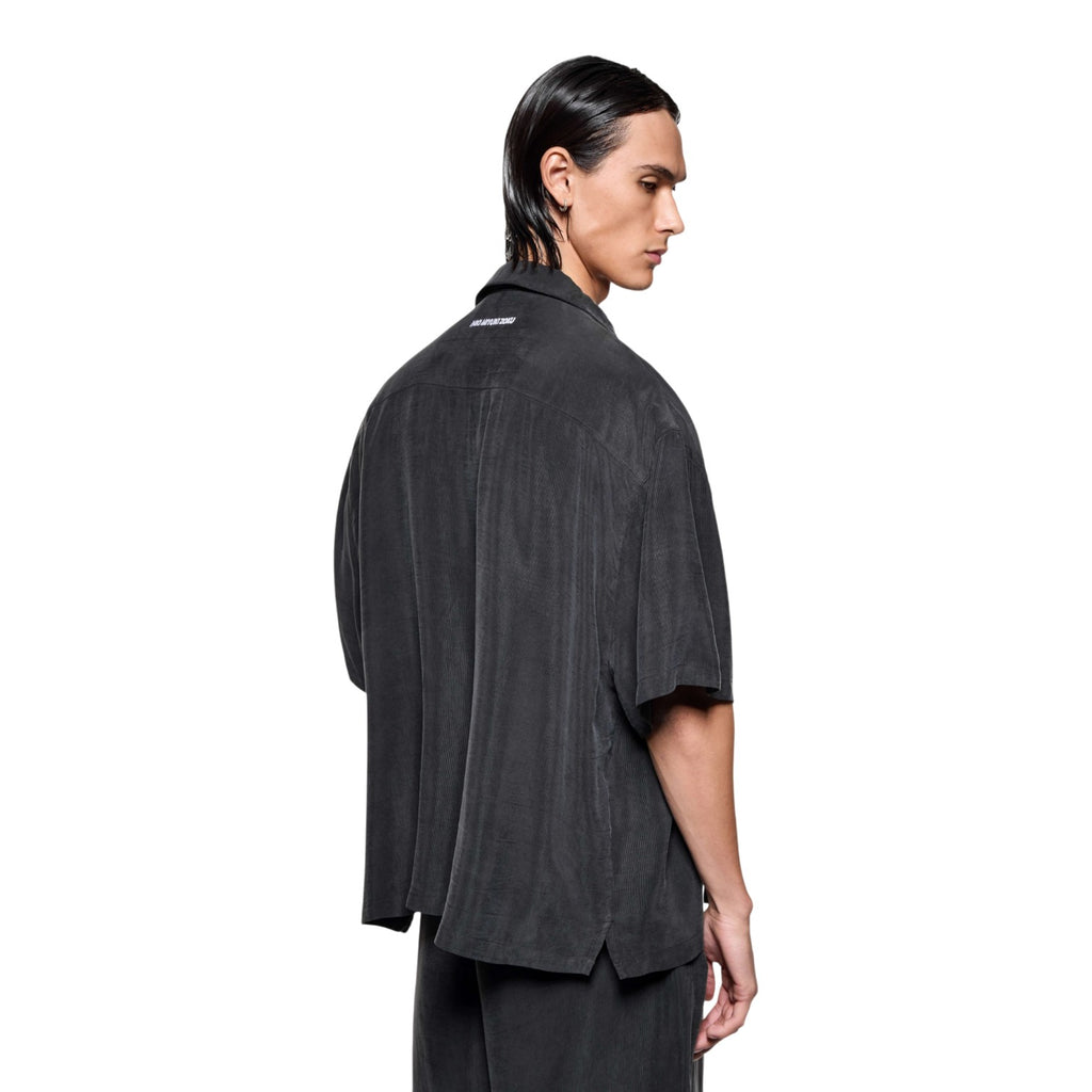 Ribbed Cupro Vacation Shirt Black