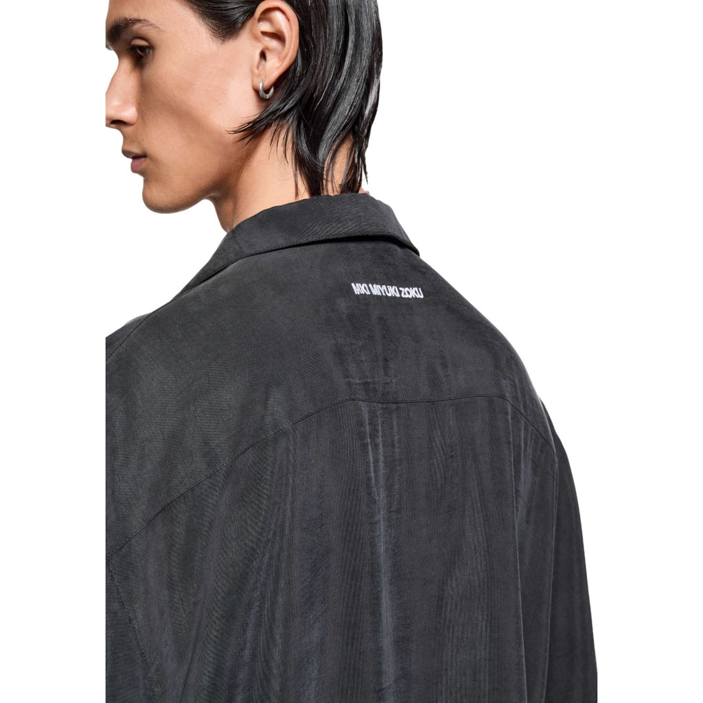 Ribbed Cupro Vacation Shirt Black
