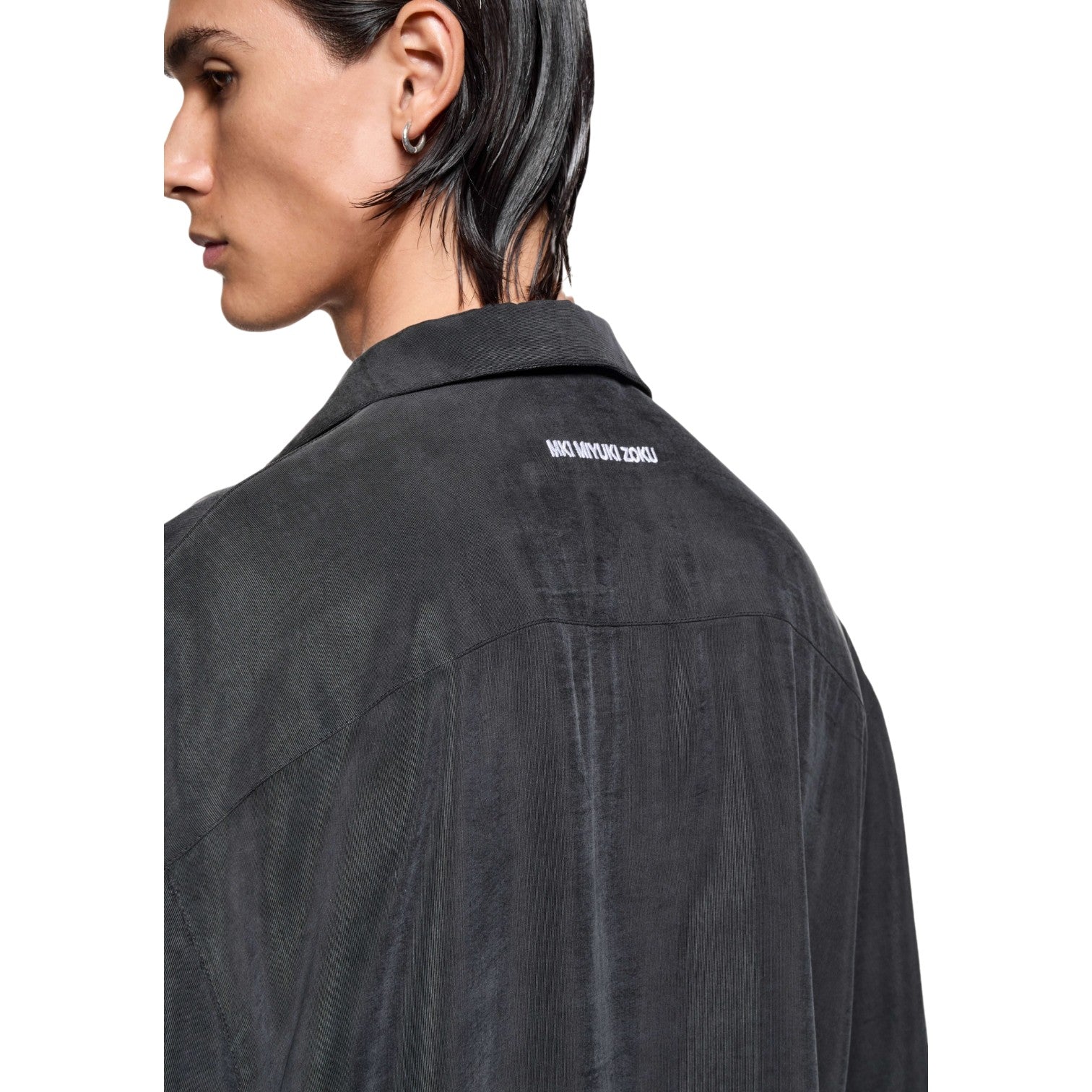 Ribbed Cupro Vacation Shirt Black