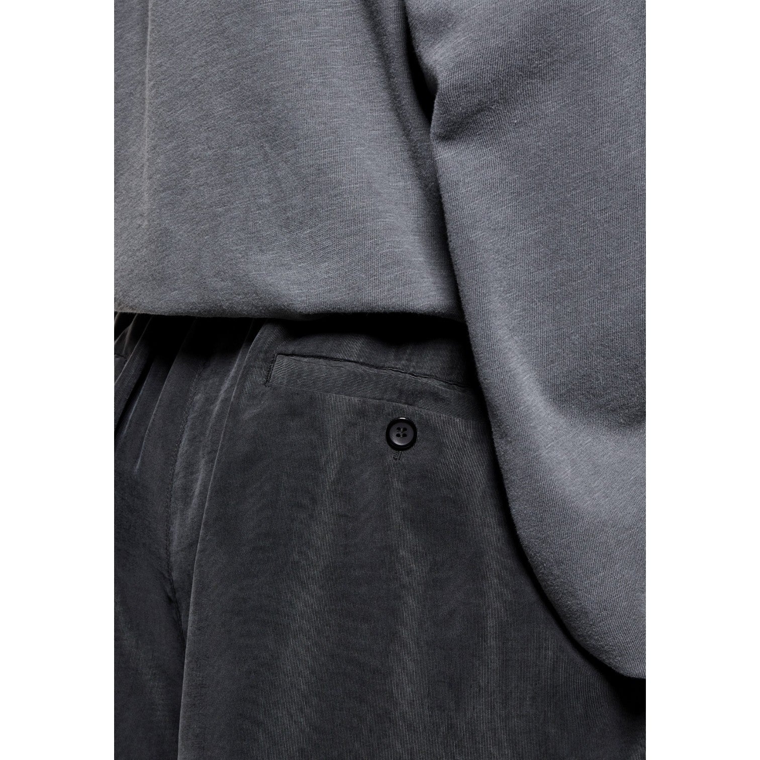 Ribbed Cupro Wide Leg Shorts Black