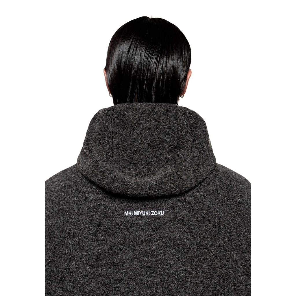 Boucle Zip Hoodie Charcoal Melange