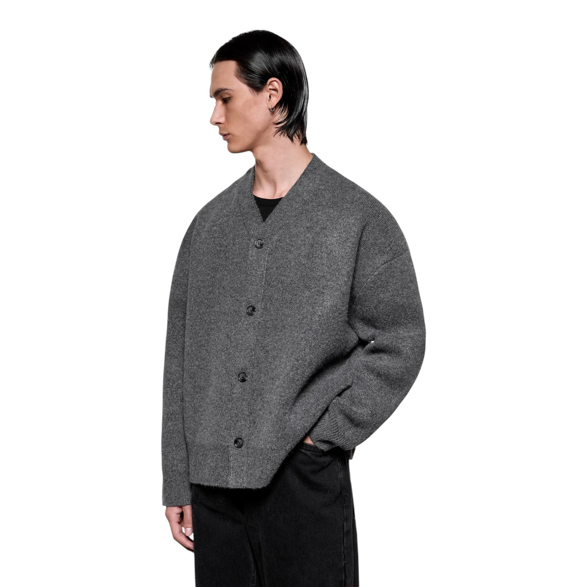 Double Knit Cardigan Charcoal
