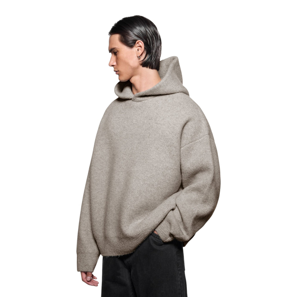 Double Knit Hoodie Brown