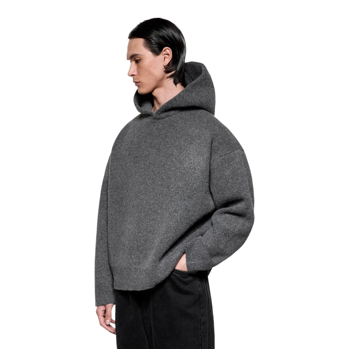 Double Knit Hoodie Charcoal