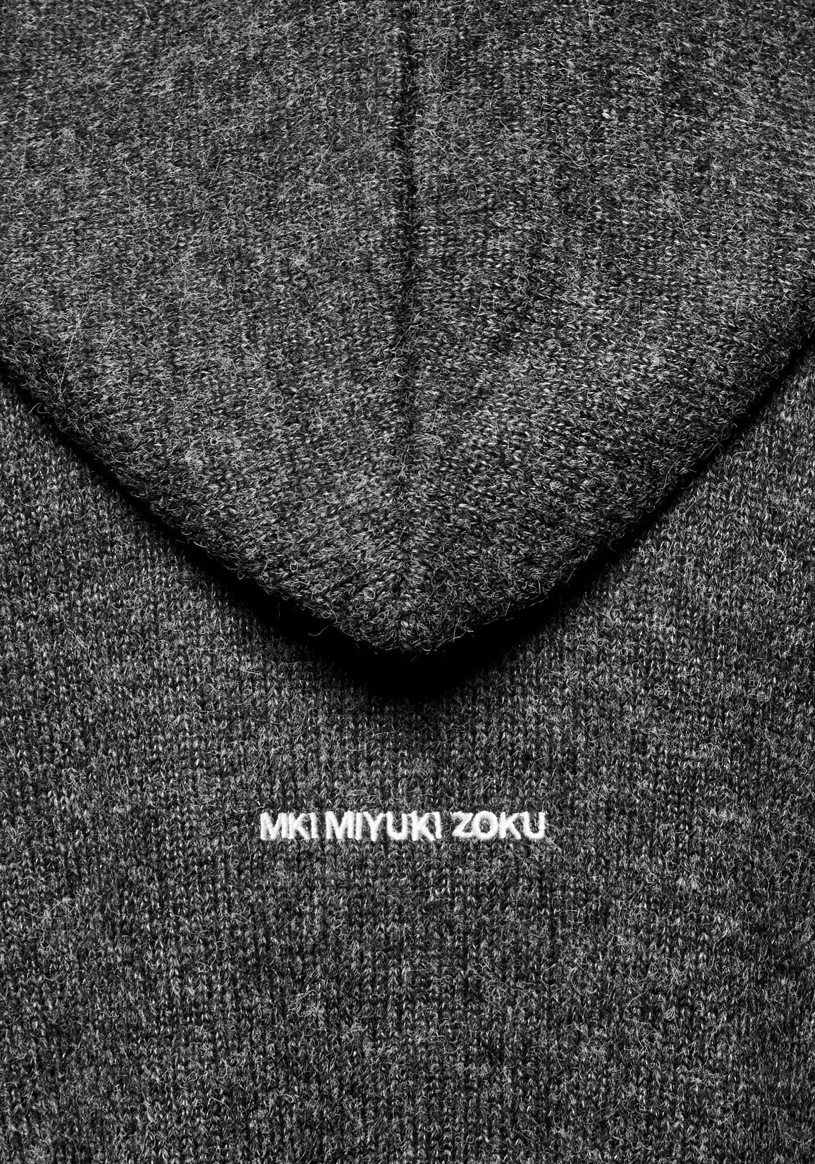 MOHAIR BLEND KNIT ZIP HOODY