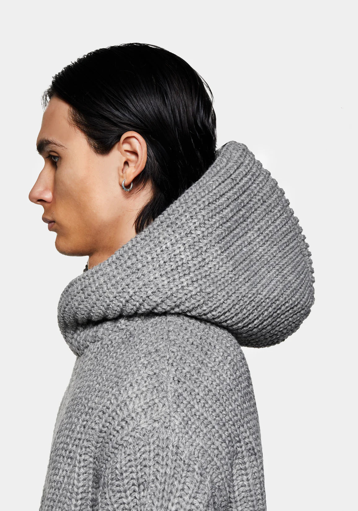 CHUNKY RIB KNIT HOODY