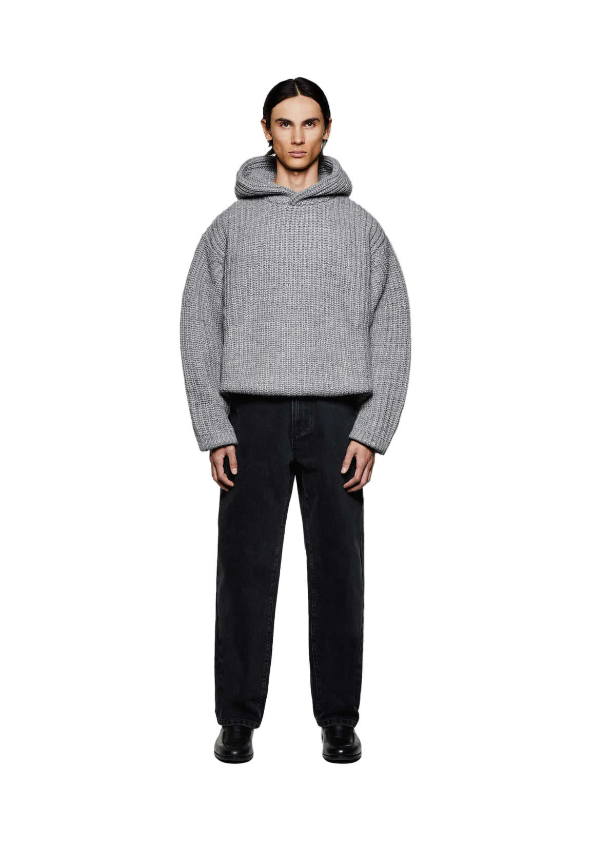 CHUNKY RIB KNIT HOODY