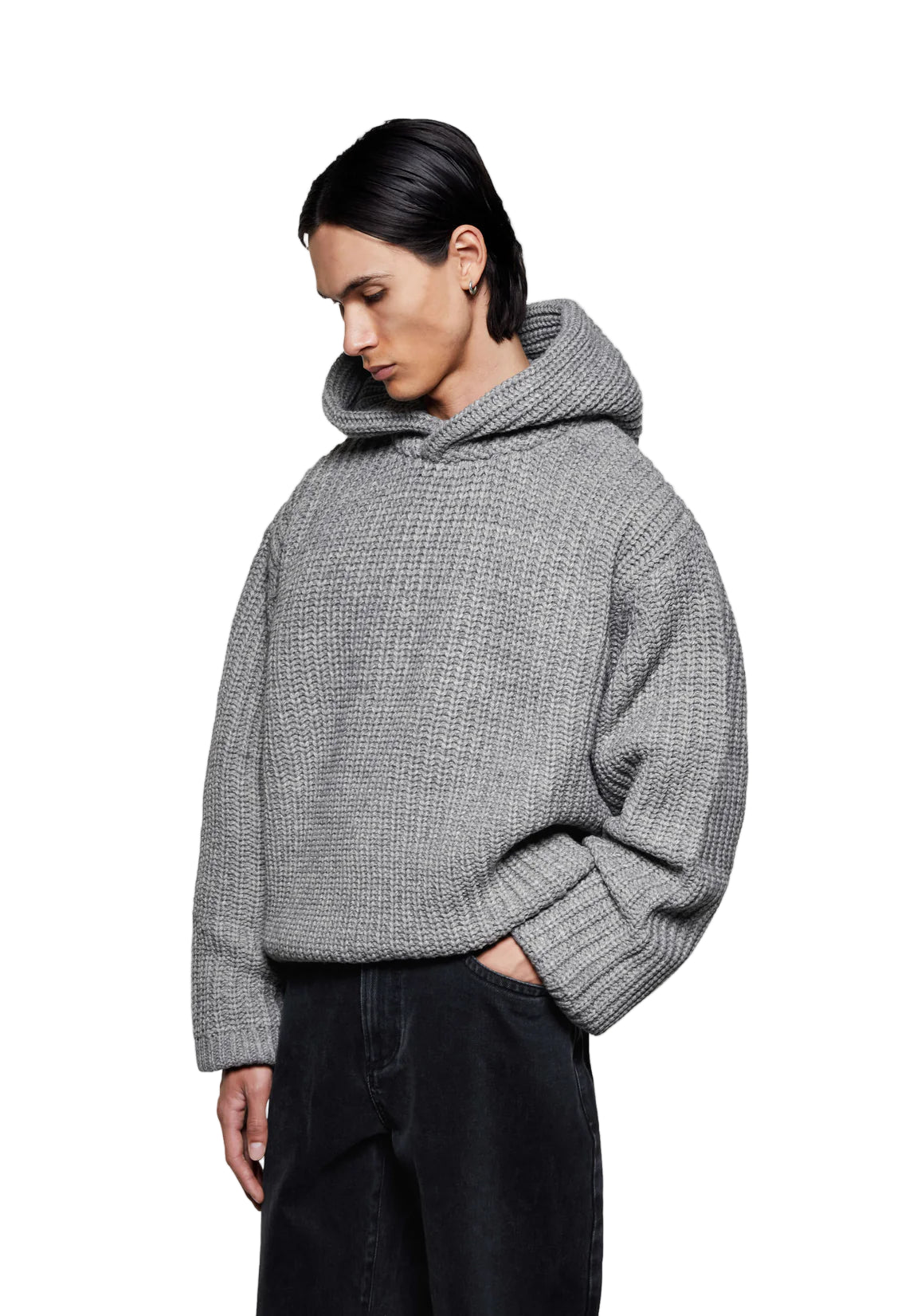 CHUNKY RIB KNIT HOODY