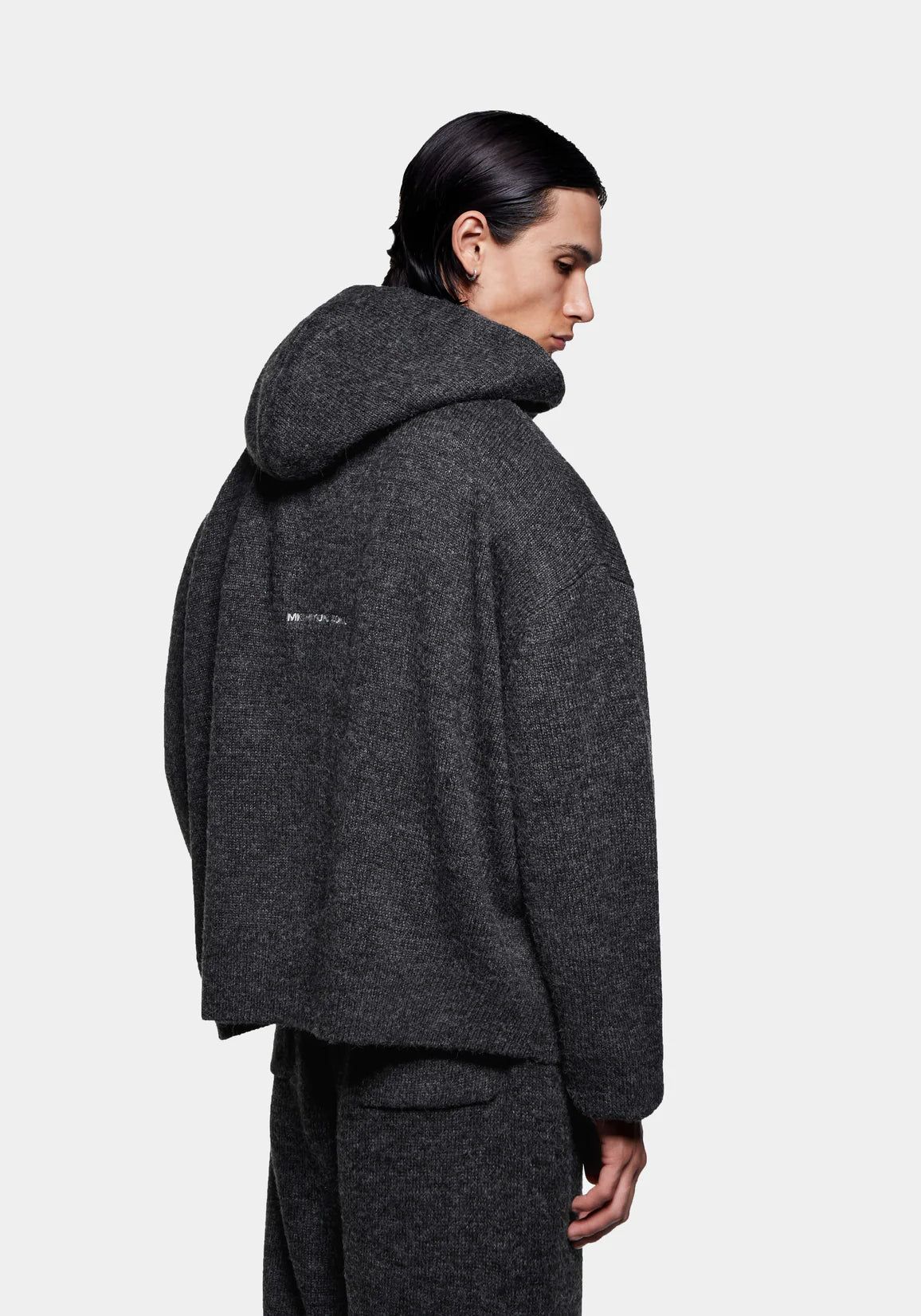 MOHAIR BLEND KNIT ZIP HOODY