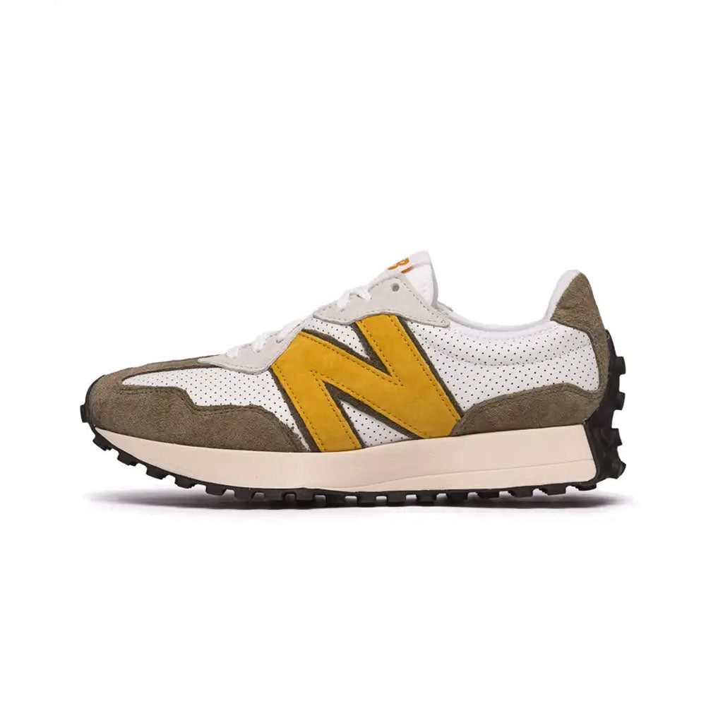 New Balance 327 White Yellow Olive