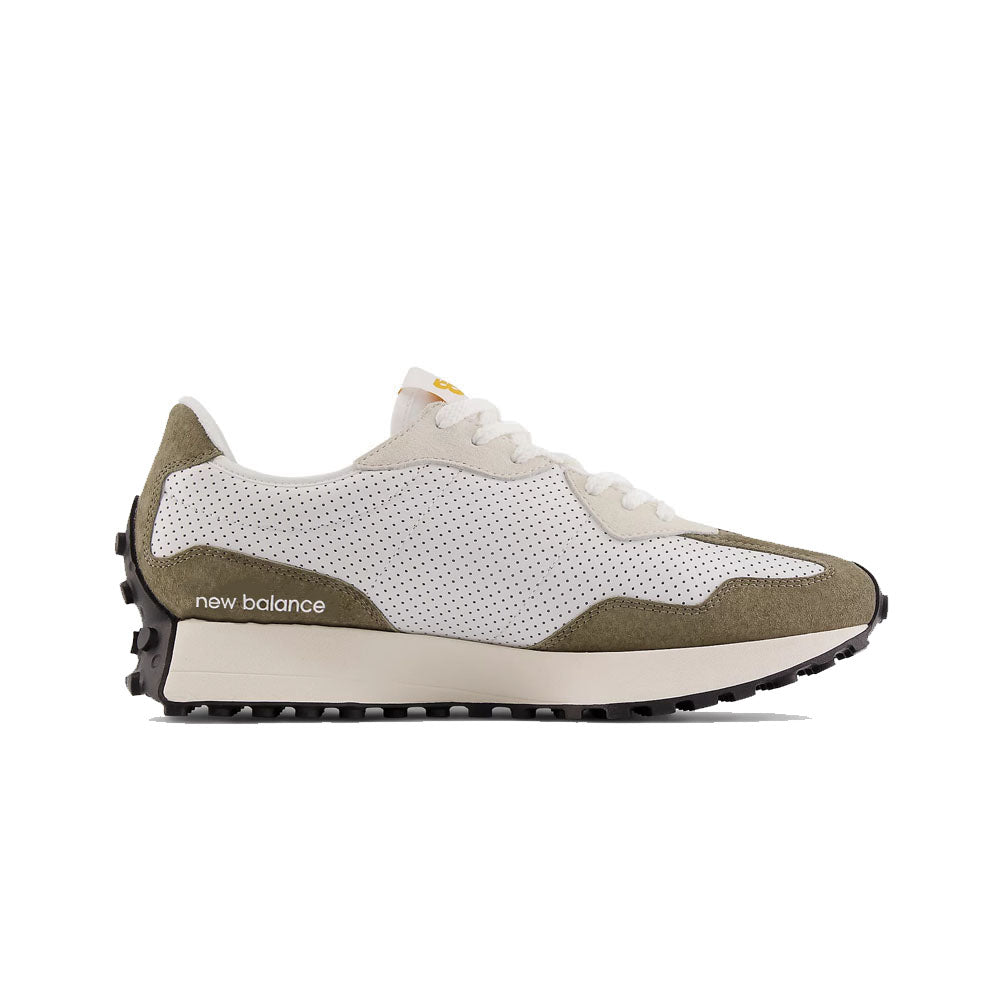 New Balance 327 White Yellow Olive