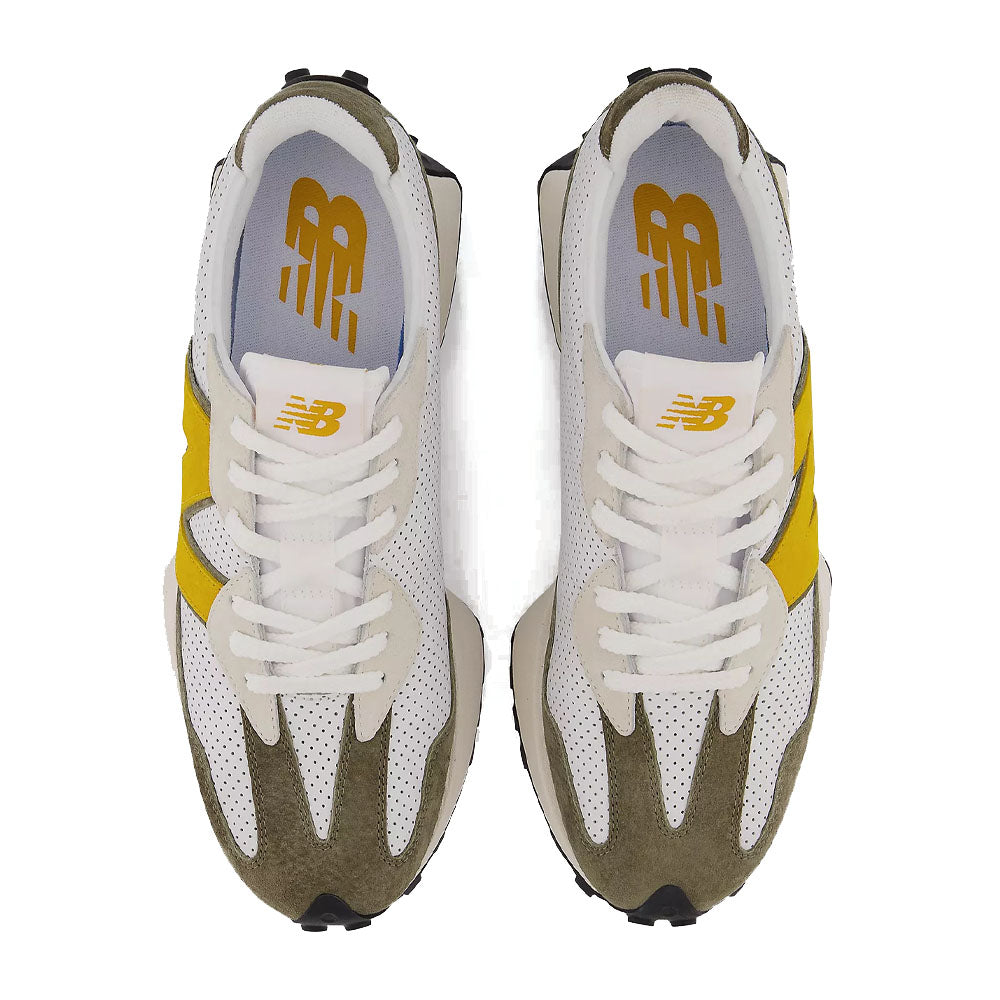New Balance 327 White Yellow Olive
