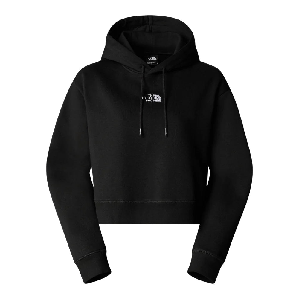 Essential Crop Hoodie Black