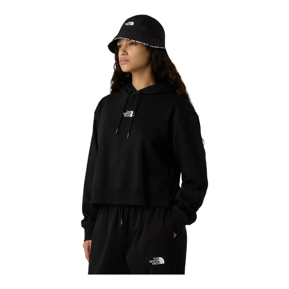 Essential Crop Hoodie Black