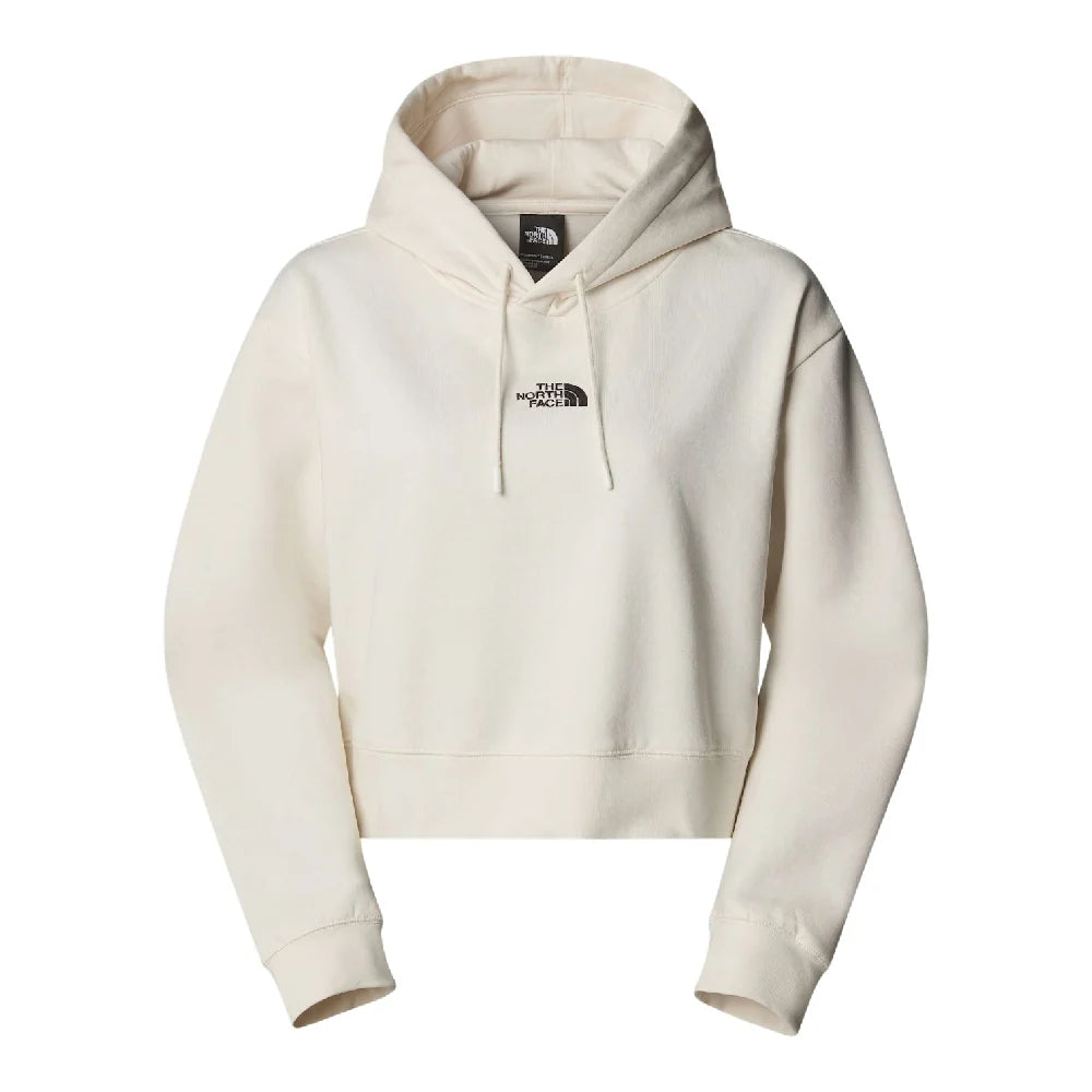 Essential Crop Hoodie White