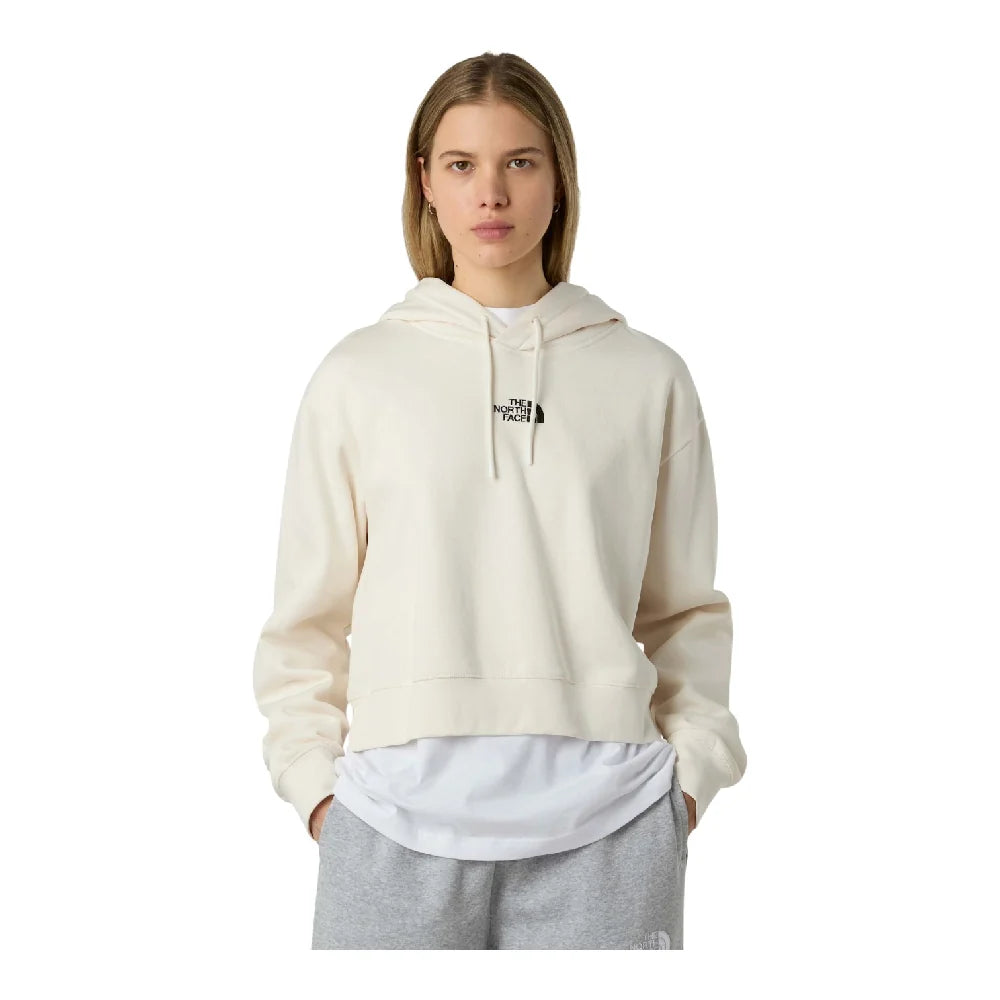 Essential Crop Hoodie White