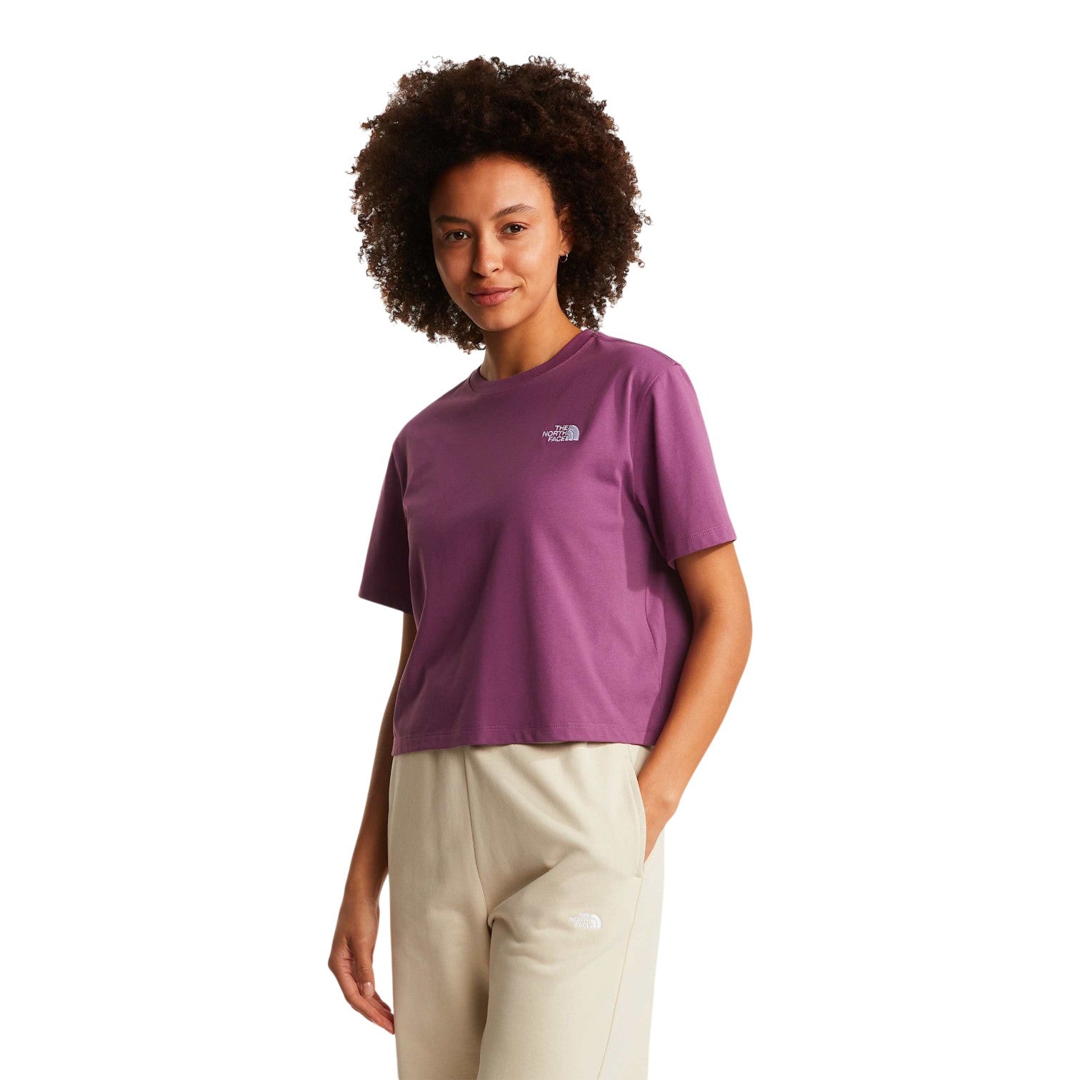 W EVOLUTION SIMPLE DOME CROP RLX SS TEE Chroma Purple