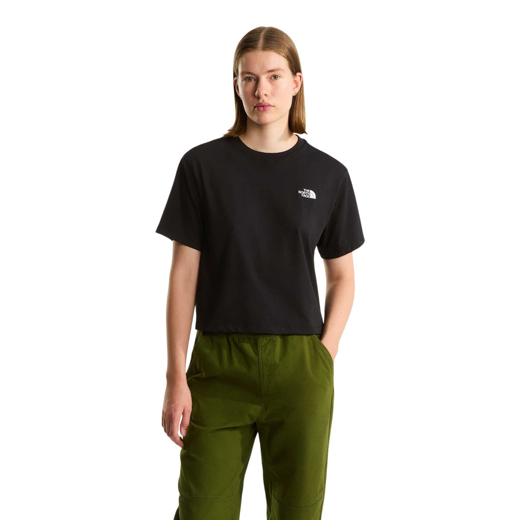 W EVOLUTION SIMPLE DOME CROP RLX SS TEE TNF BLACK