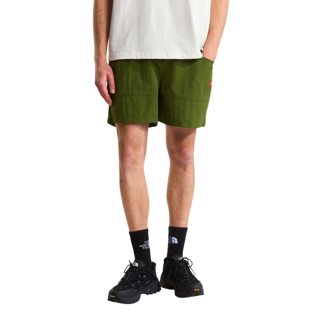 Red Box Nylon Belted Short Woodland Green